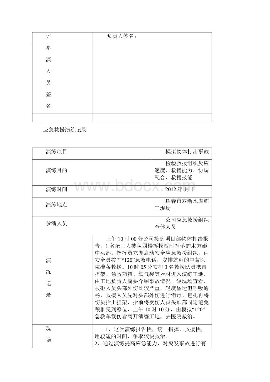 安全事故应急救援演练记录汇编.docx_第2页