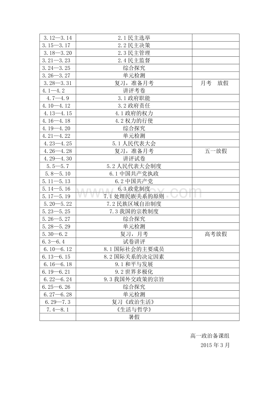 高一下学期政治教学工作计划Word文档下载推荐.doc_第3页