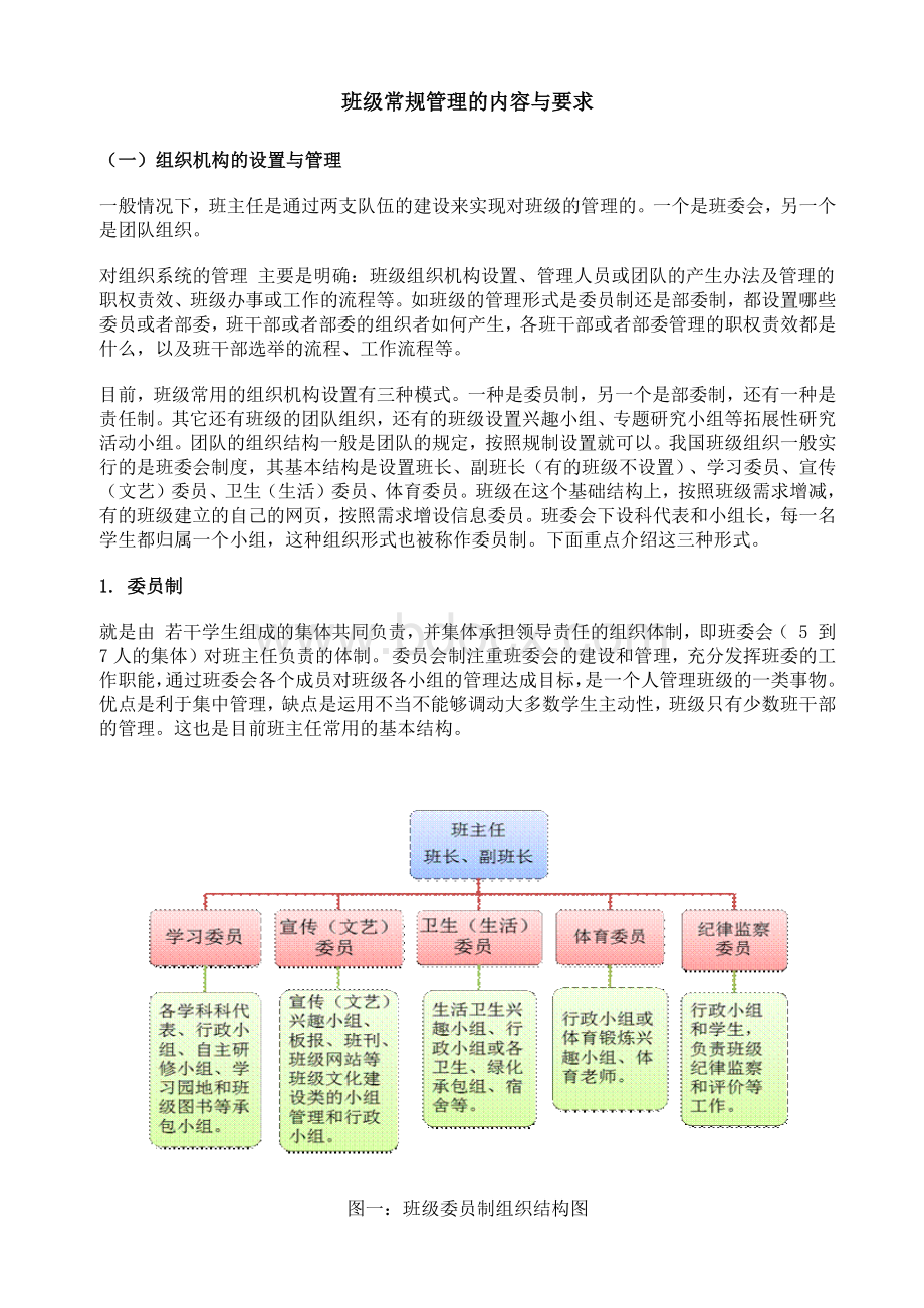 班级常规管理的内容与要求Word格式.docx_第1页