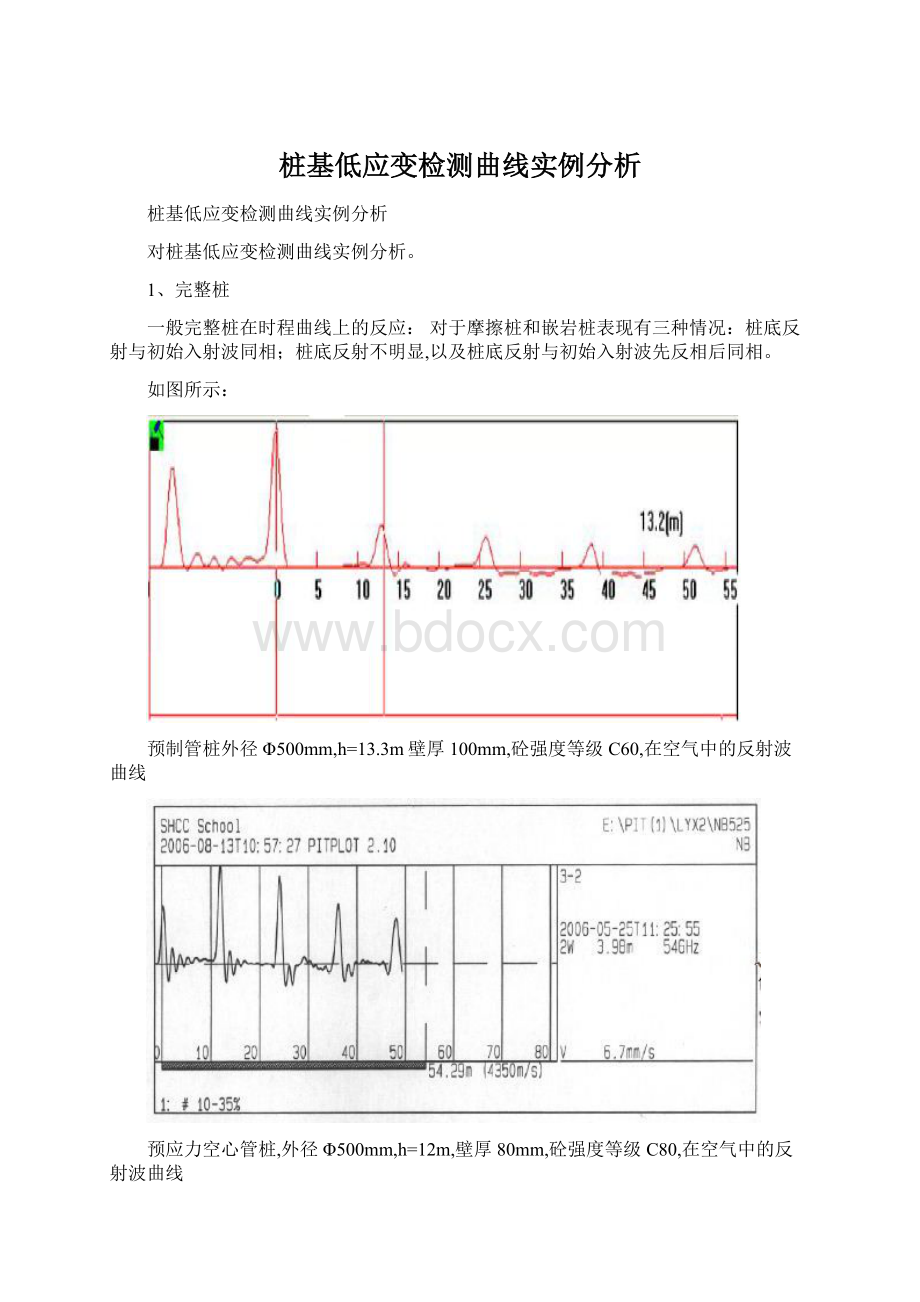 桩基低应变检测曲线实例分析Word下载.docx