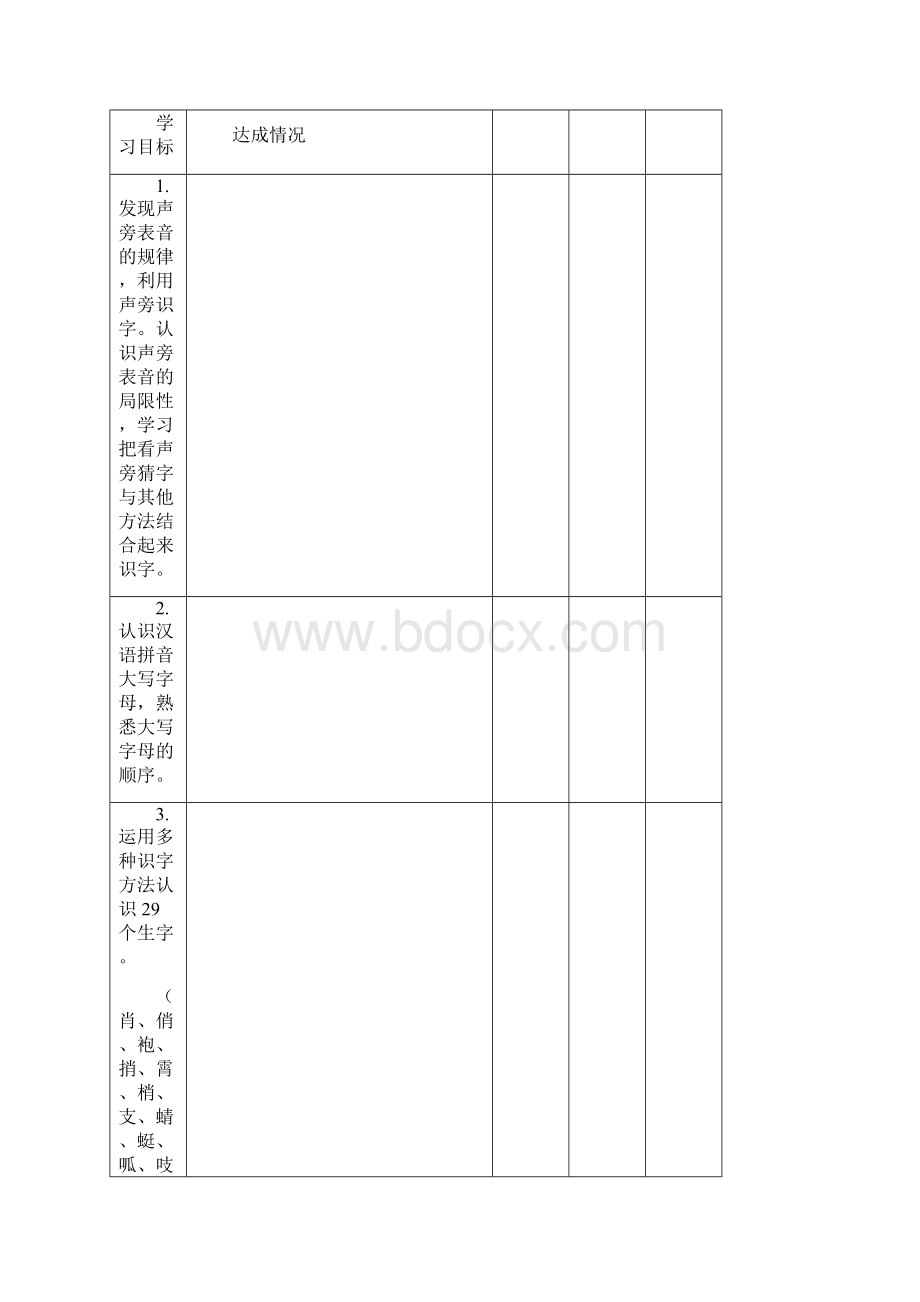 新二年级语文学生学习情况反馈表格模板Word文档格式.docx_第3页