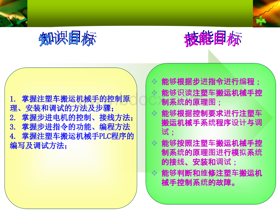 PLC控制注塑车间机械手控制系统装调与维修知识PPT文件格式下载.ppt_第2页