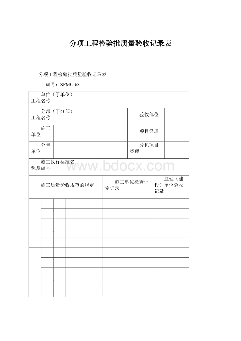 分项工程检验批质量验收记录表Word文档格式.docx_第1页