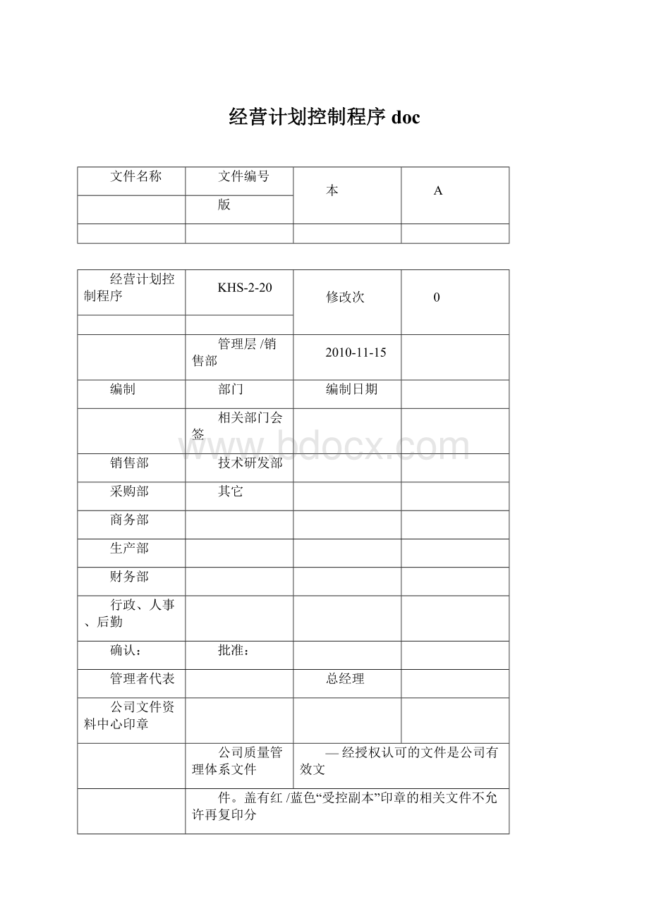 经营计划控制程序doc.docx