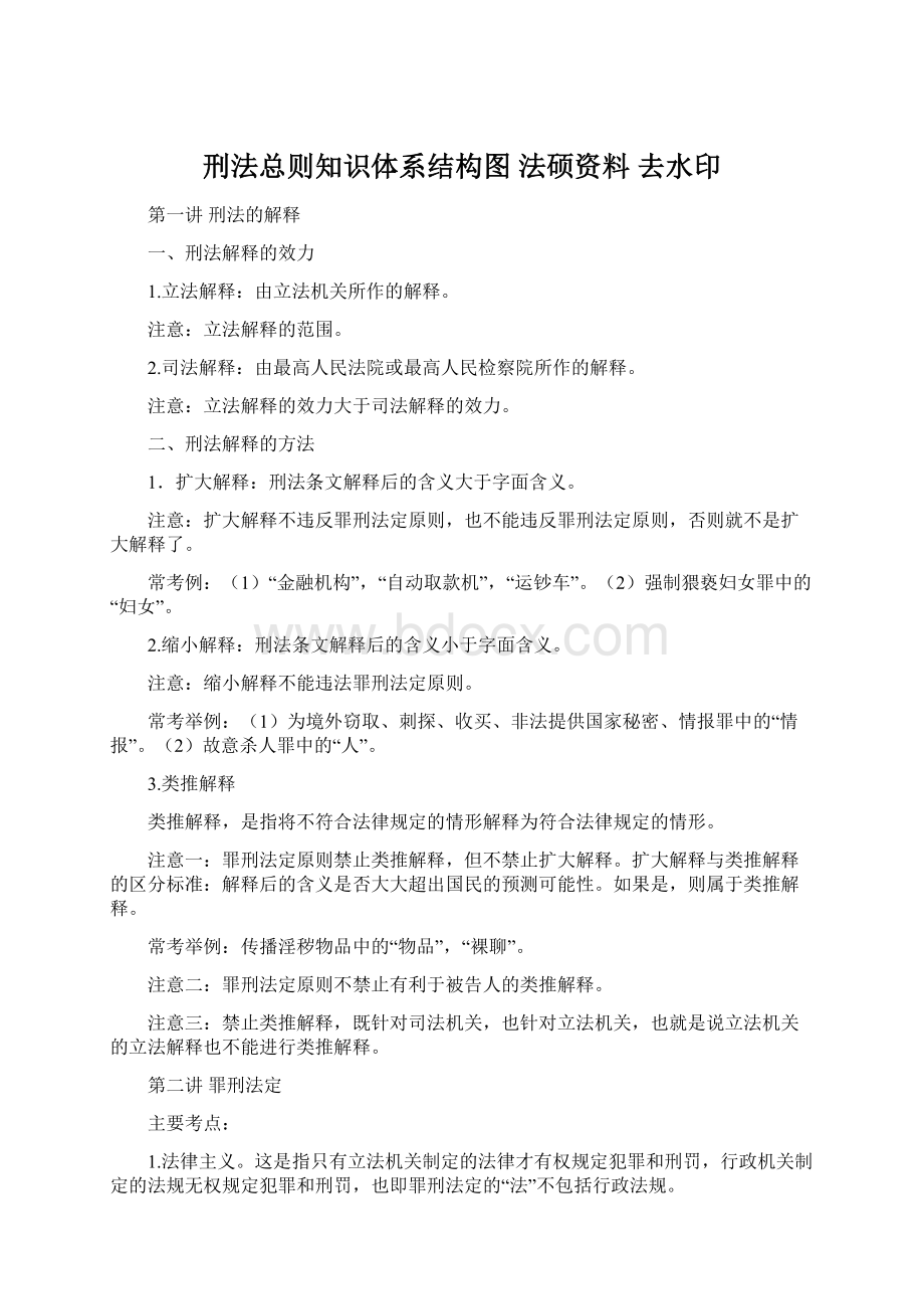 刑法总则知识体系结构图 法硕资料 去水印Word文件下载.docx_第1页