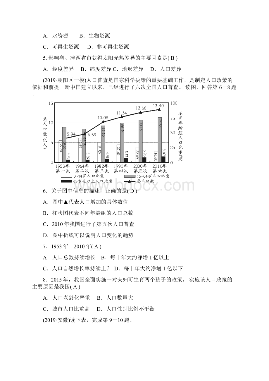 版掌控中考地理湘教版阶段检测题八年级上册word版含答案.docx_第2页