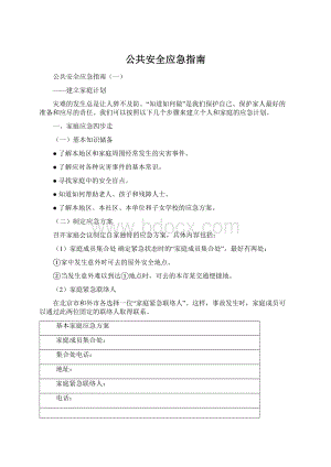 公共安全应急指南Word文件下载.docx