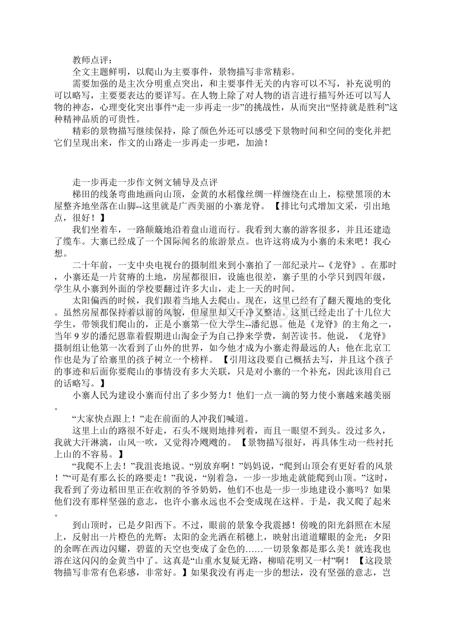 走一步再走一步作文例文辅导及点评.docx_第2页