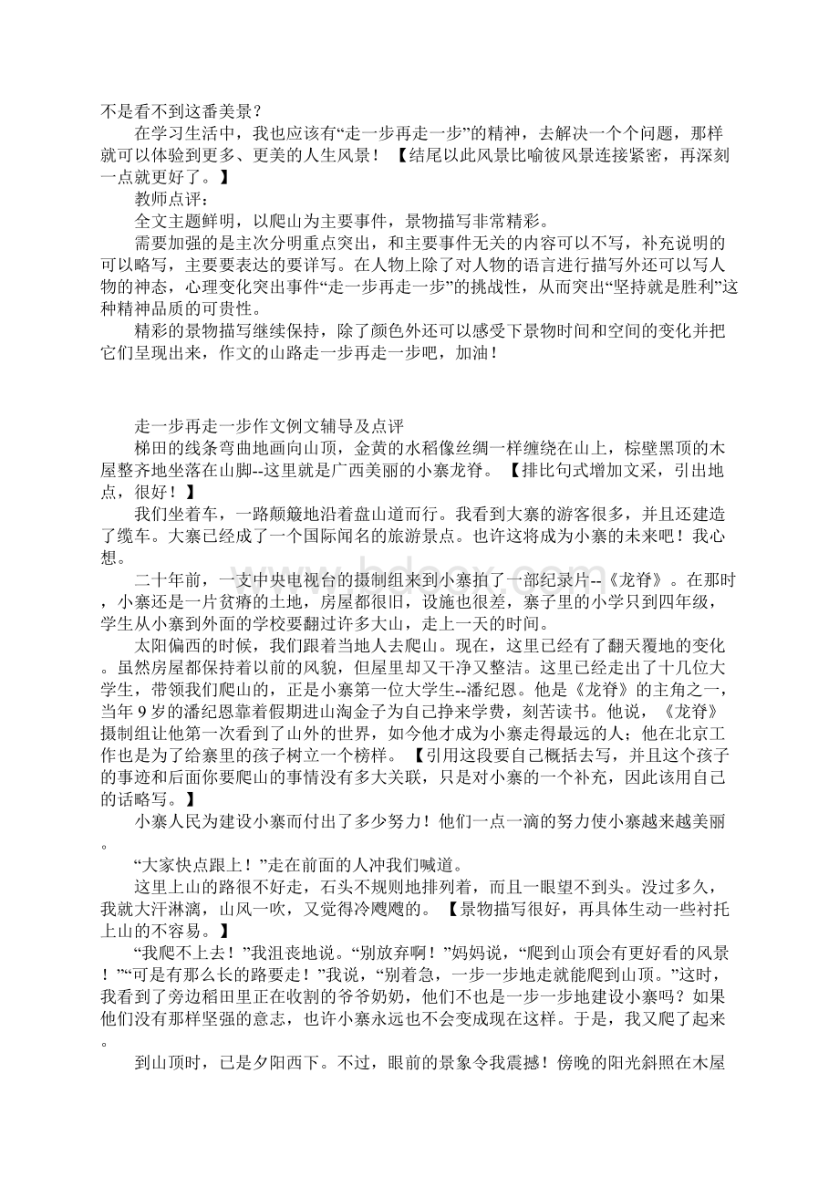 走一步再走一步作文例文辅导及点评.docx_第3页