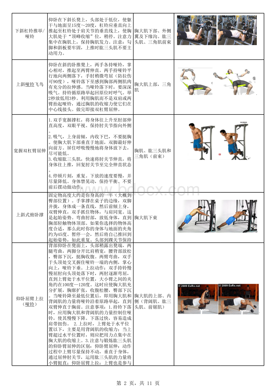 哑铃杠铃一周完整健身计划表.xlsx_第2页