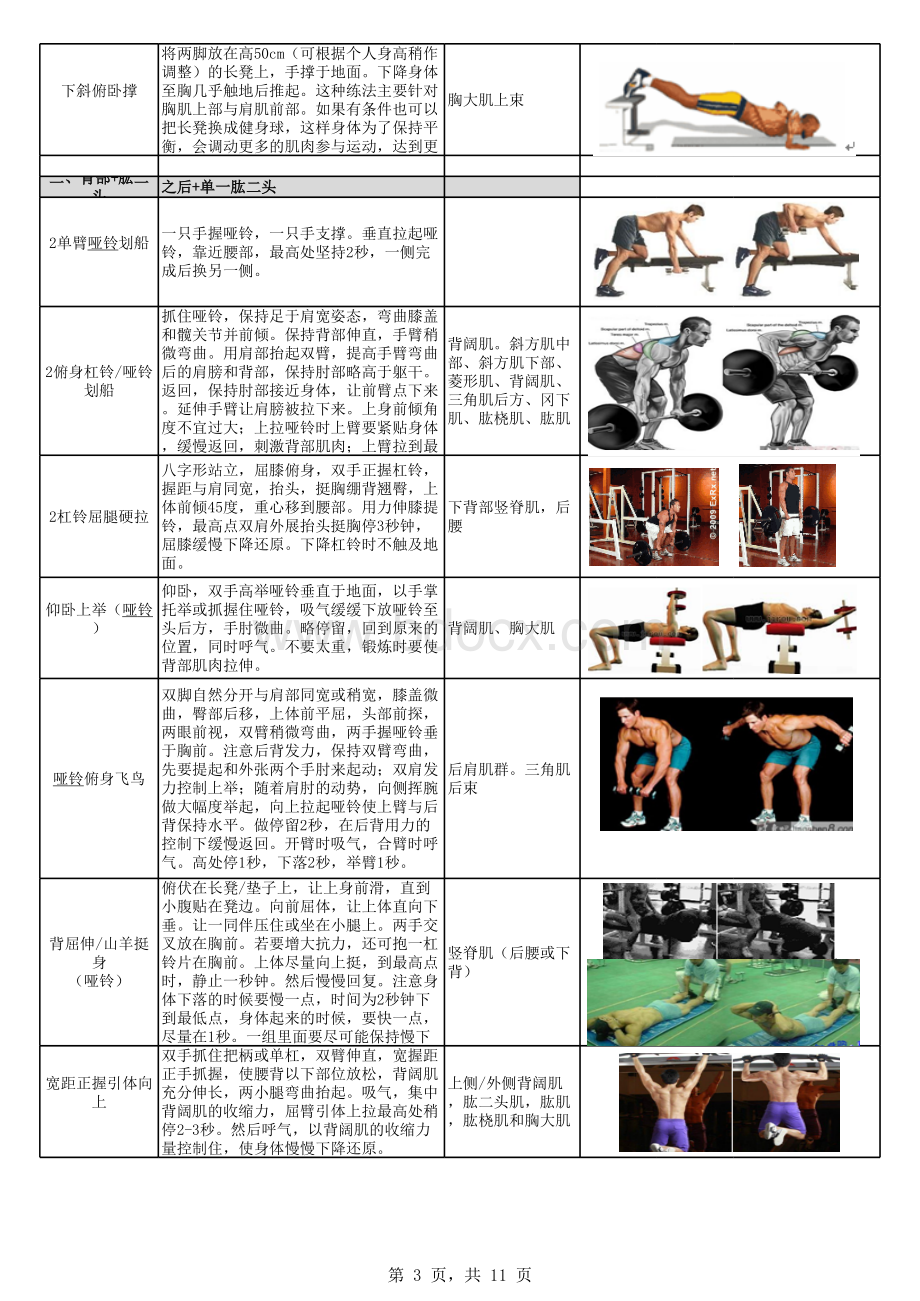 哑铃杠铃一周完整健身计划表.xlsx_第3页