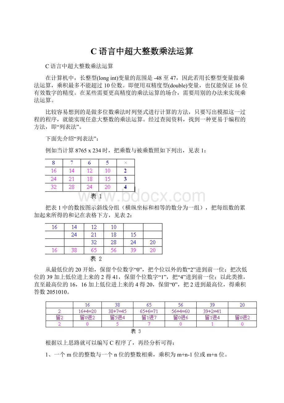 C语言中超大整数乘法运算.docx_第1页