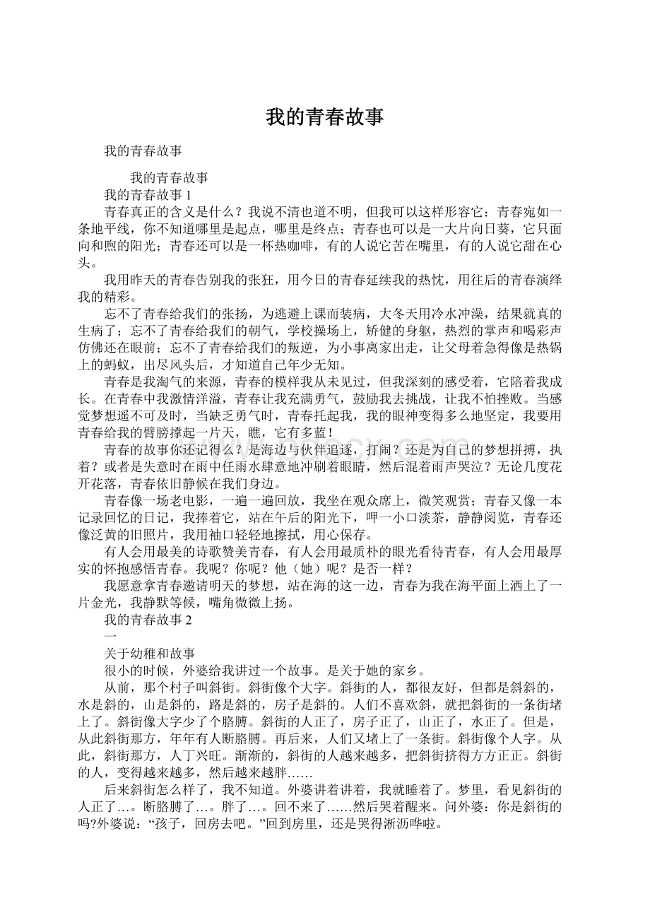 我的青春故事文档格式.docx_第1页