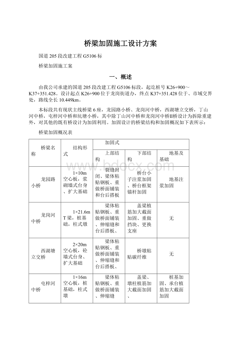 桥梁加固施工设计方案.docx_第1页