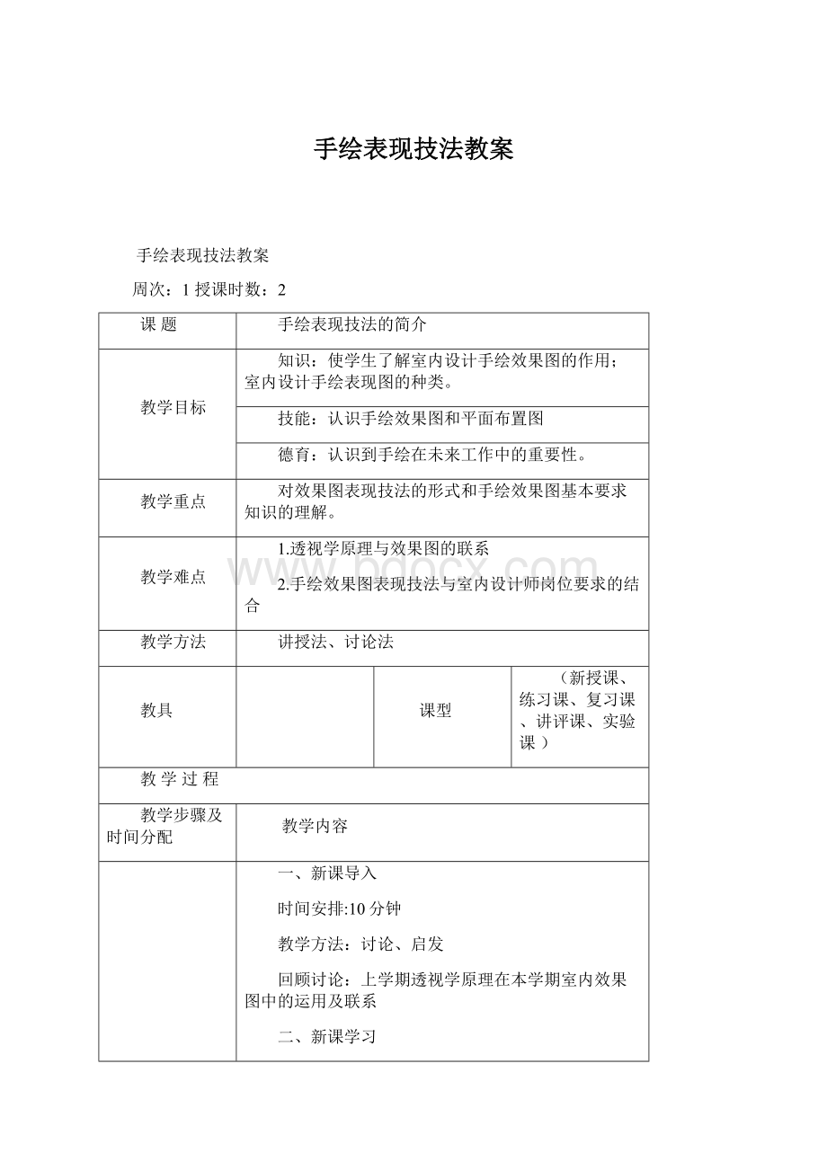 手绘表现技法教案.docx