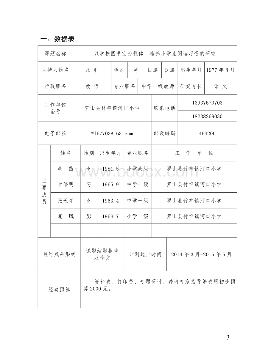 河南省基础教育教学研究项目立项申报书.doc_第3页