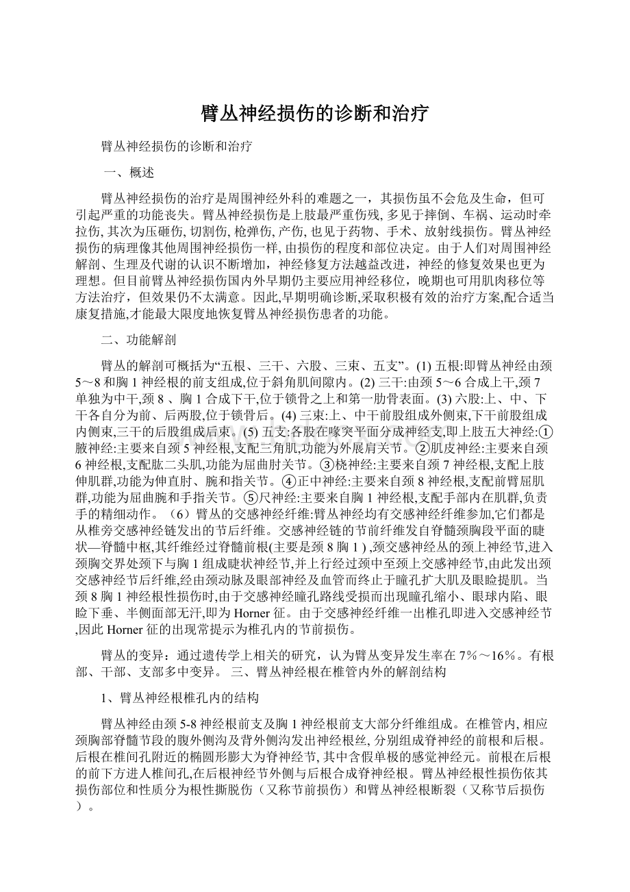 臂丛神经损伤的诊断和治疗.docx_第1页