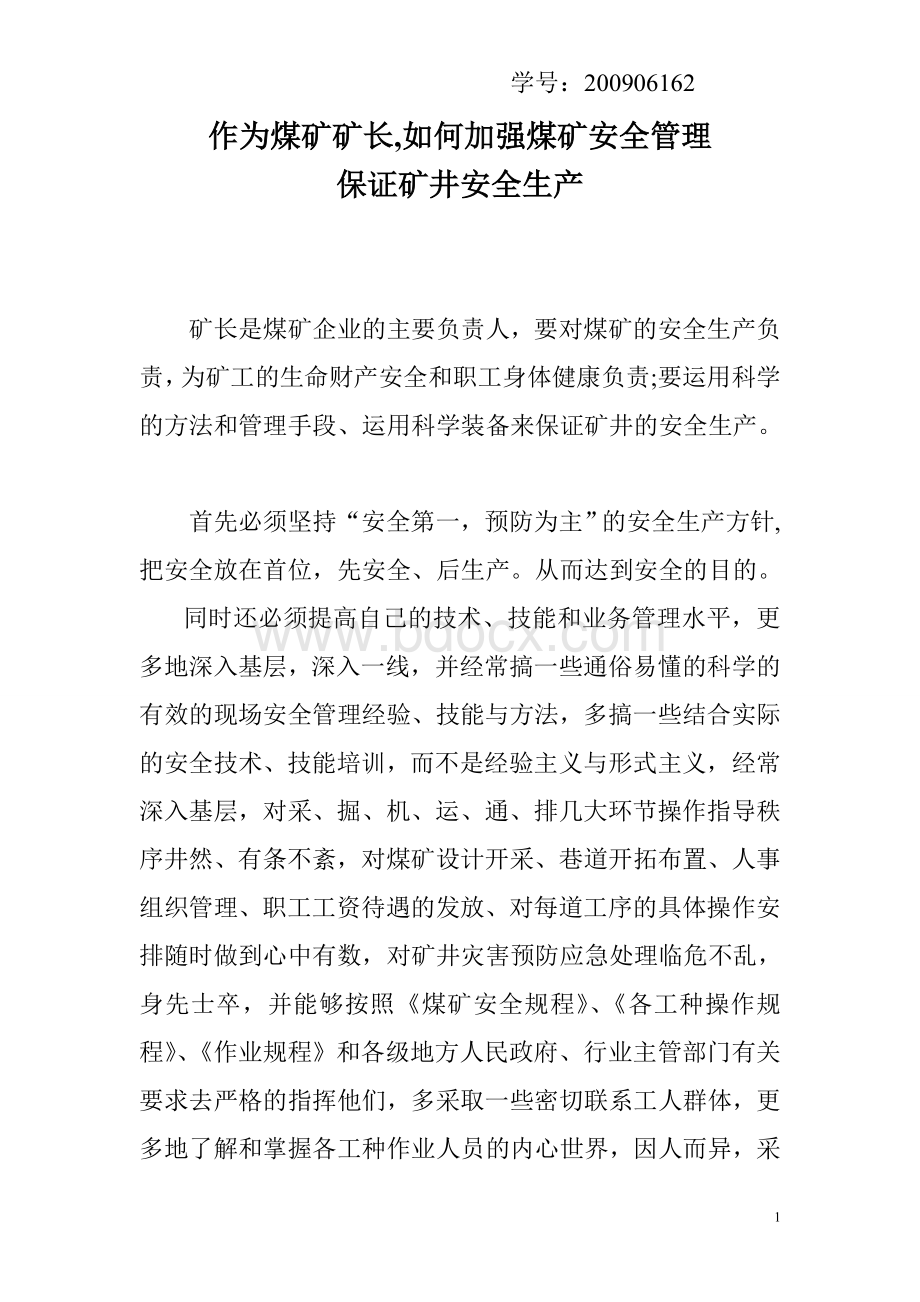 作为矿长如何加强煤矿安全管理保证矿井安全生产.doc_第2页