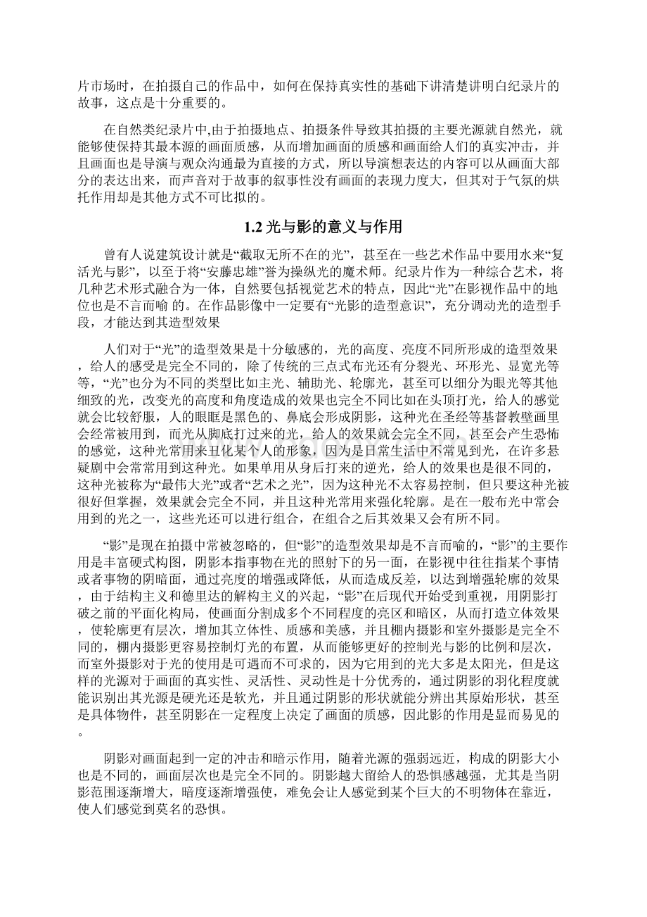 光影在自然类纪录片的艺术呈现Word文档下载推荐.docx_第3页