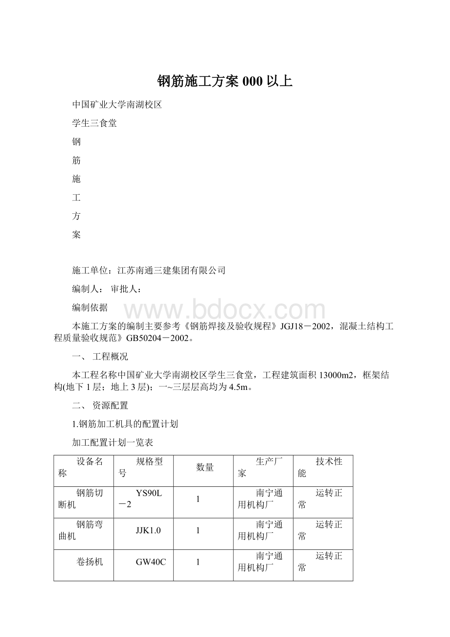 钢筋施工方案000以上.docx