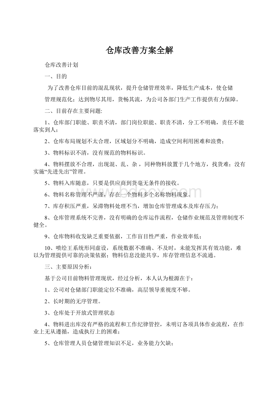 仓库改善方案全解.docx