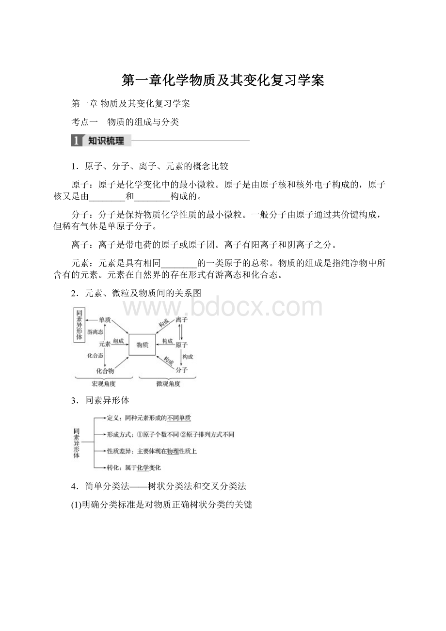 第一章化学物质及其变化复习学案Word格式文档下载.docx_第1页