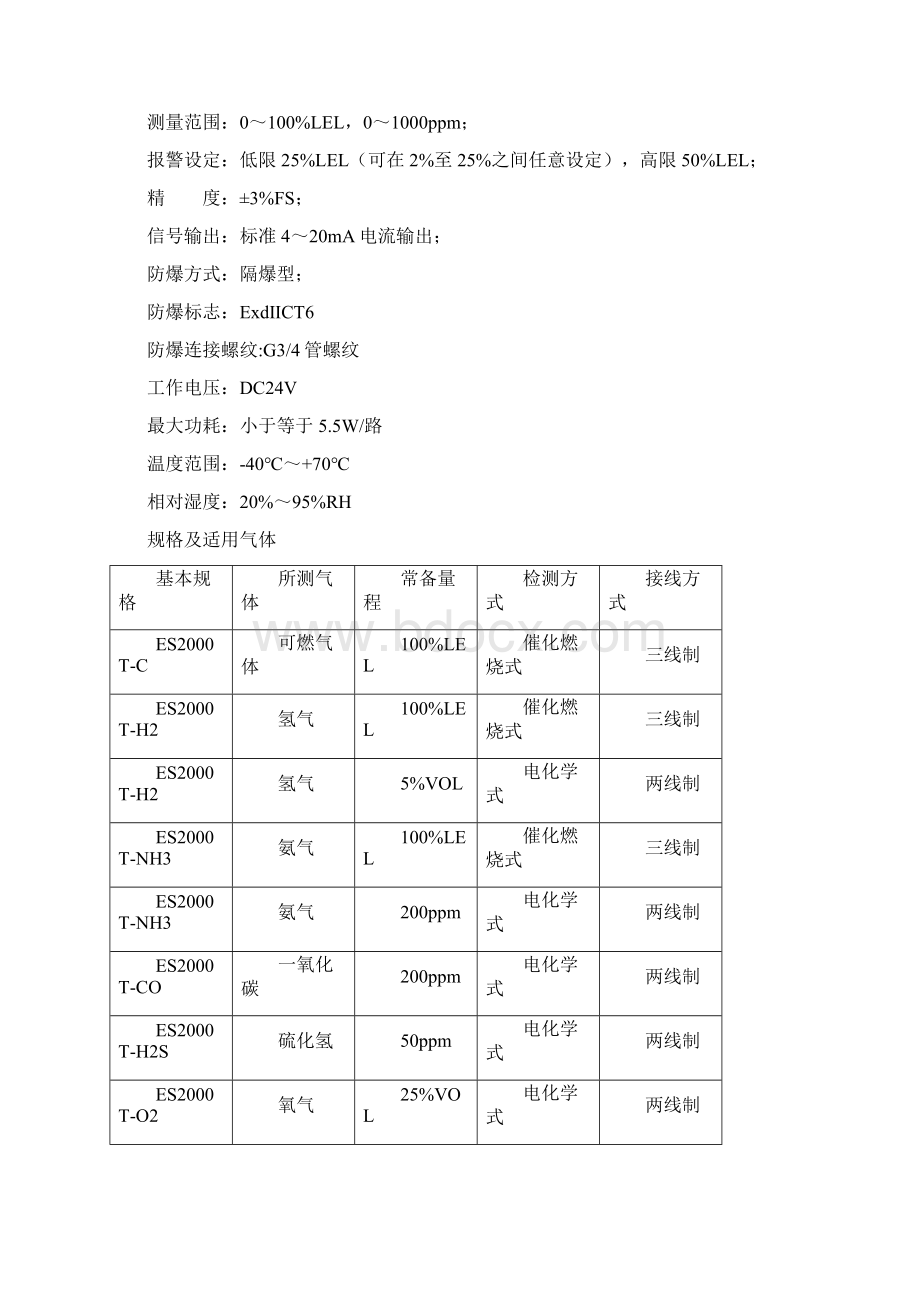 深圳特安可燃气体报警器技术手册之欧阳体创编Word文档格式.docx_第3页