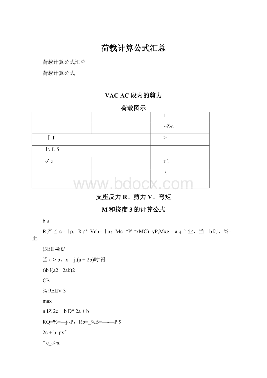 荷载计算公式汇总Word格式.docx_第1页