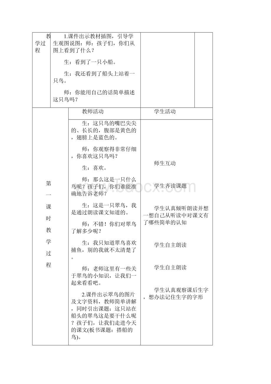 部编三上《15搭船的鸟》教案附导学案同步练习.docx_第2页