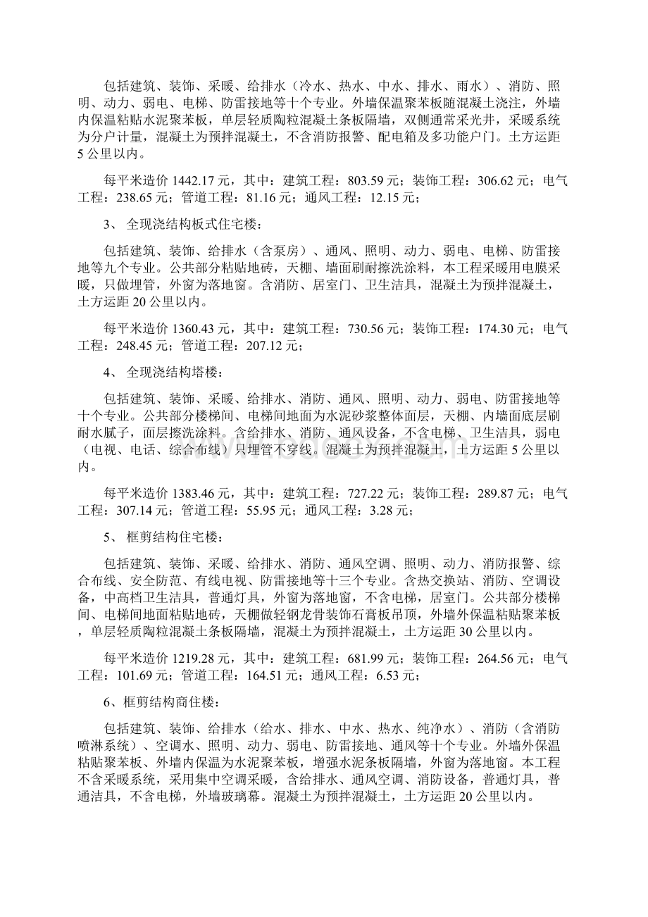 设工程单方造价指标汇总.docx_第3页