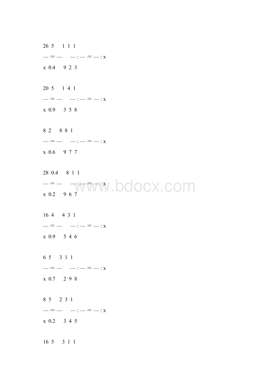 小学六年级数学下册解比例专项训练 66.docx_第2页