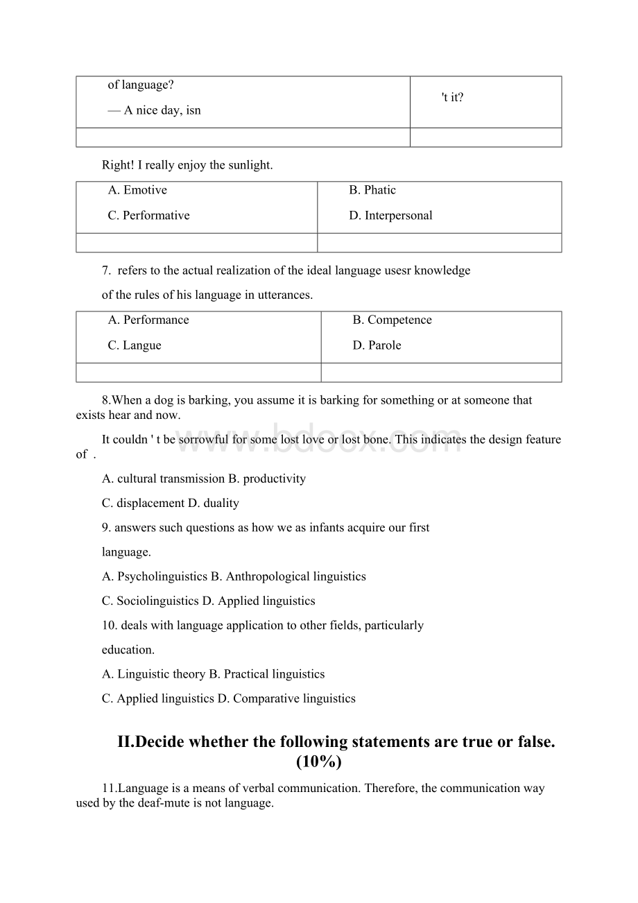 完整版胡壮麟语言学教程测试题及答案0930183705.docx_第2页