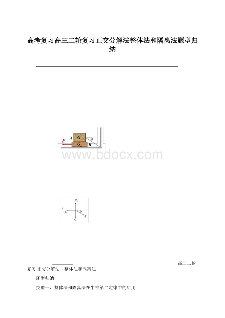 高考复习高三二轮复习正交分解法整体法和隔离法题型归纳.docx_第1页