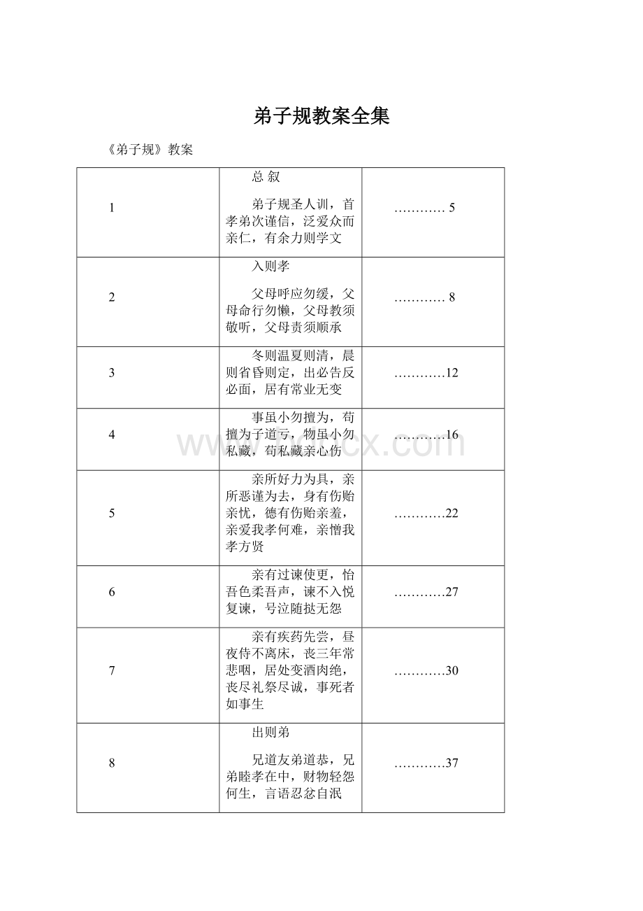 弟子规教案全集.docx