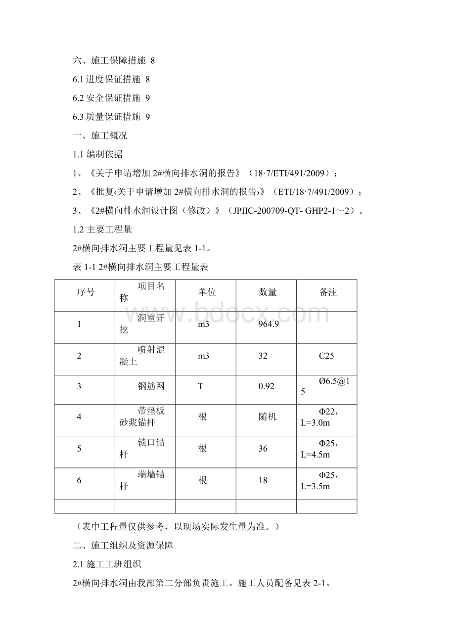 二级水电站2#横向排水洞施工方案.docx_第2页