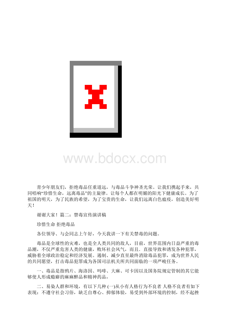 大学生禁毒宣传演讲稿Word格式文档下载.docx_第2页