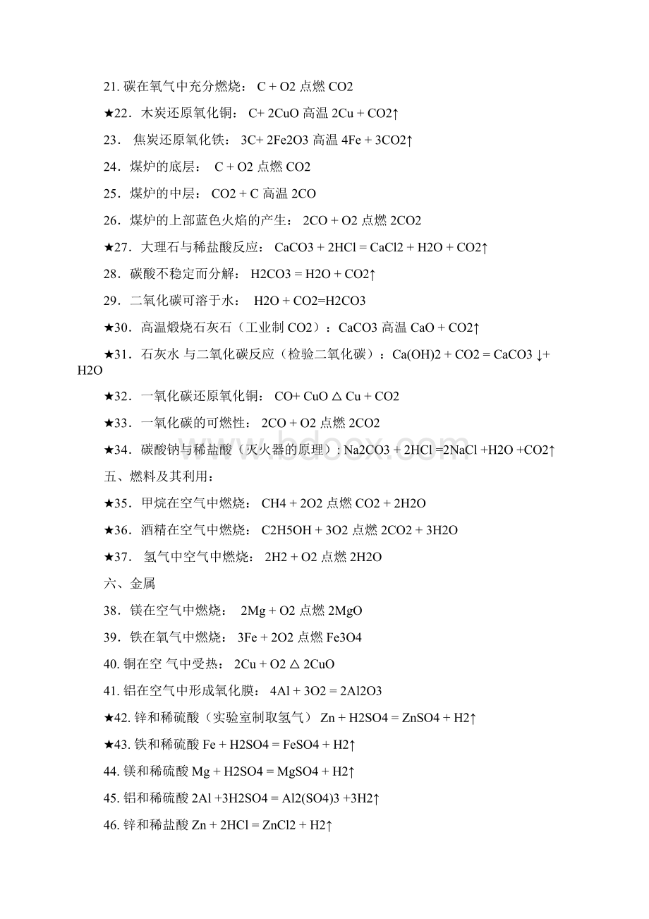 最新中考化学方程式大全必考内容文档格式.docx_第2页