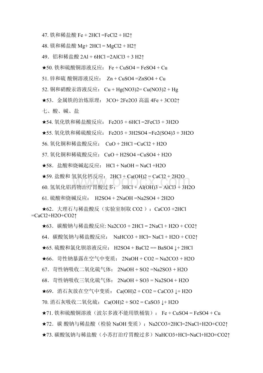 最新中考化学方程式大全必考内容文档格式.docx_第3页