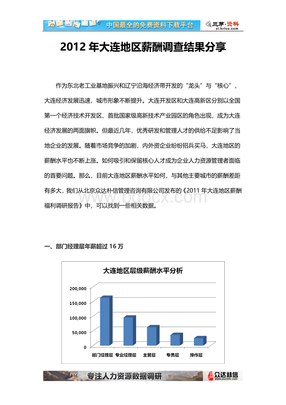 大连地区薪酬现状分析Word格式文档下载.doc