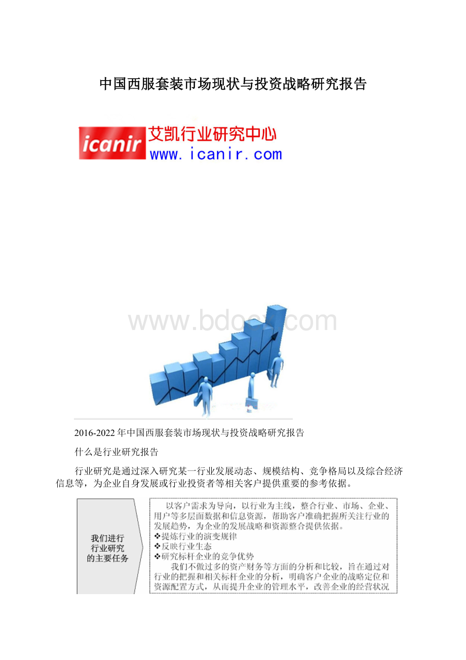 中国西服套装市场现状与投资战略研究报告Word文档格式.docx