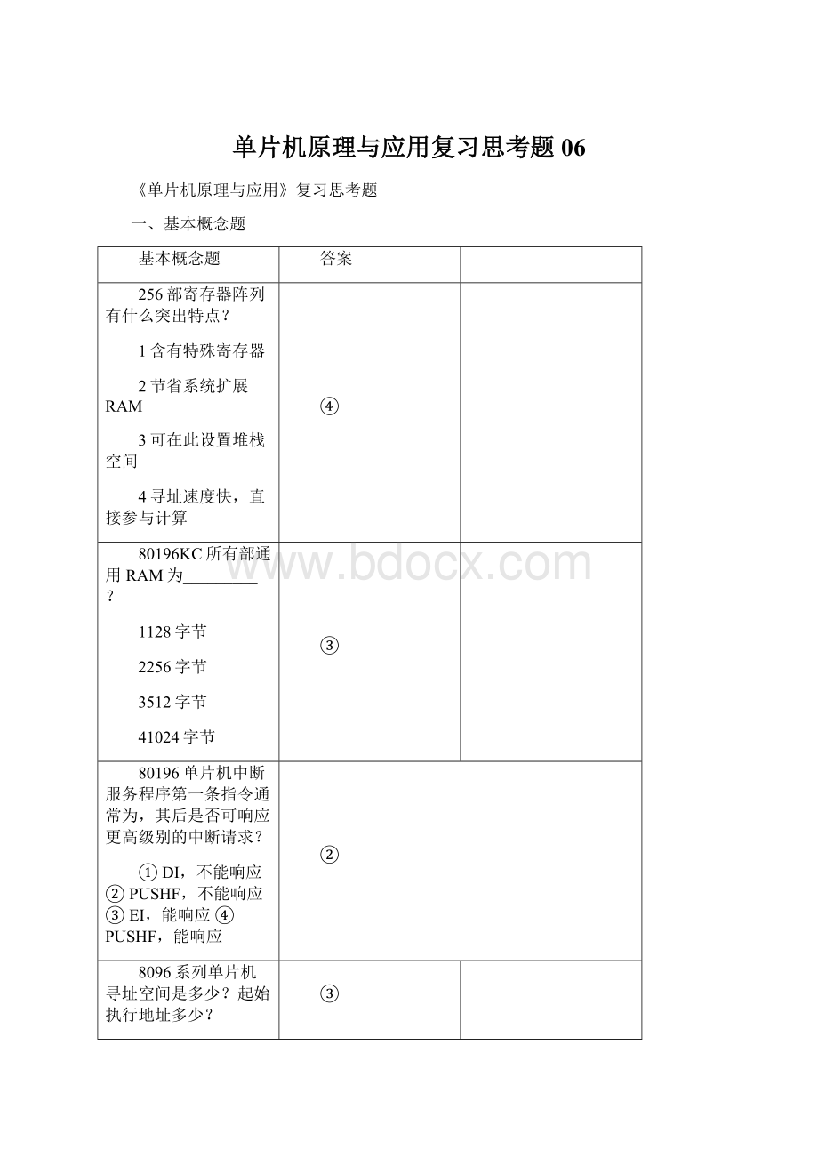 单片机原理与应用复习思考题06.docx