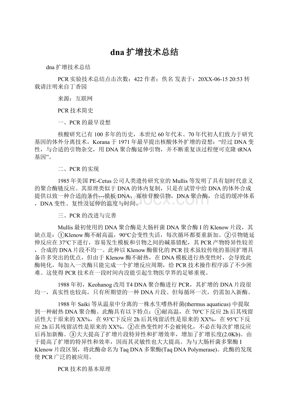 dna扩增技术总结Word格式文档下载.docx