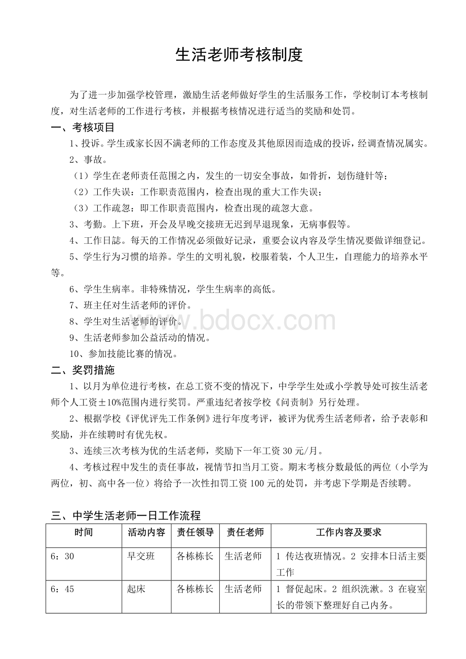 生活老师考核制度Word文档下载推荐.doc