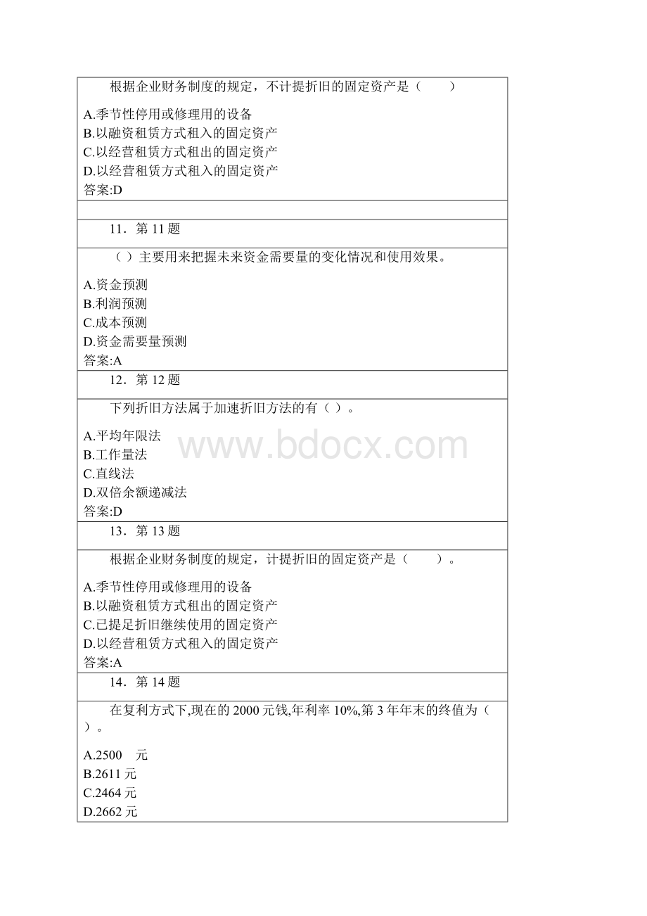 春华师 财务管理学在线作业文档格式.docx_第3页