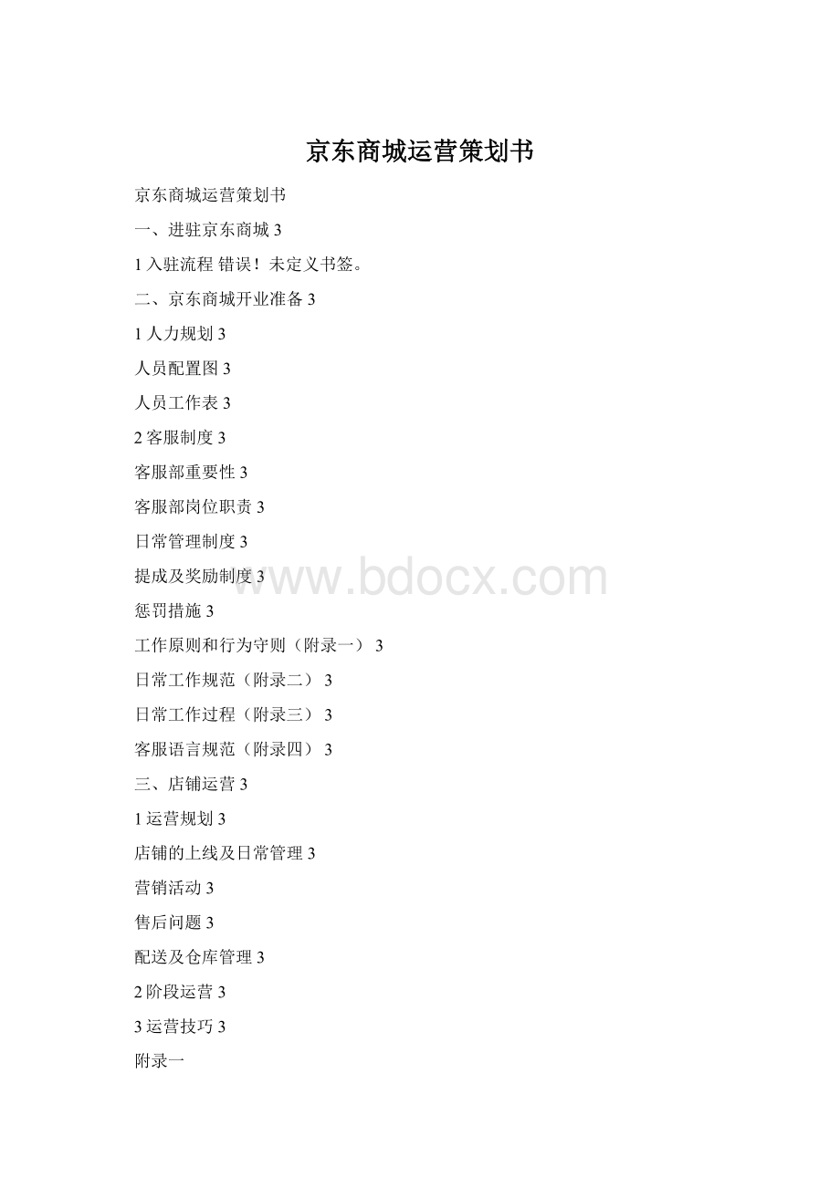 京东商城运营策划书文档格式.docx