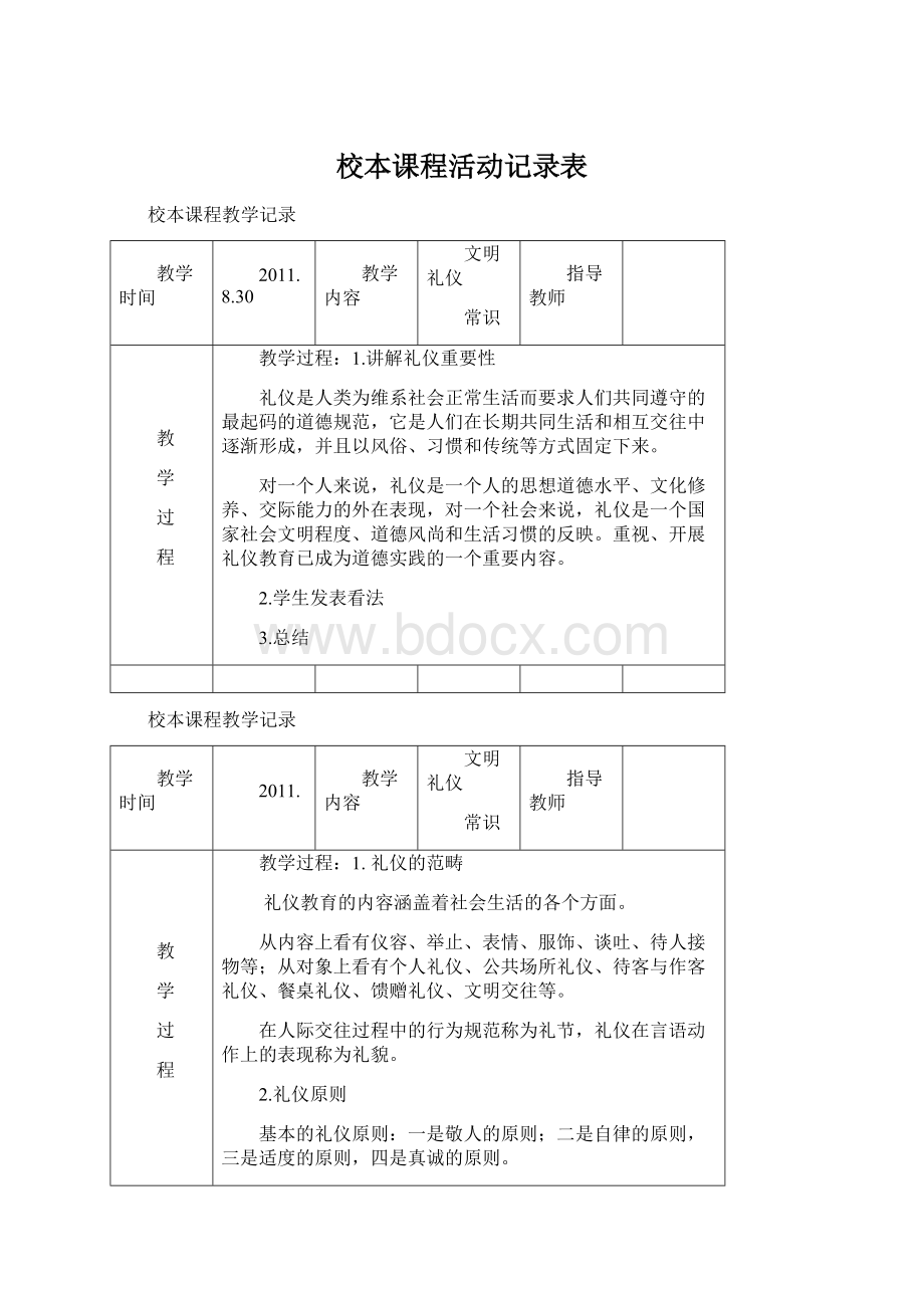 校本课程活动记录表.docx_第1页