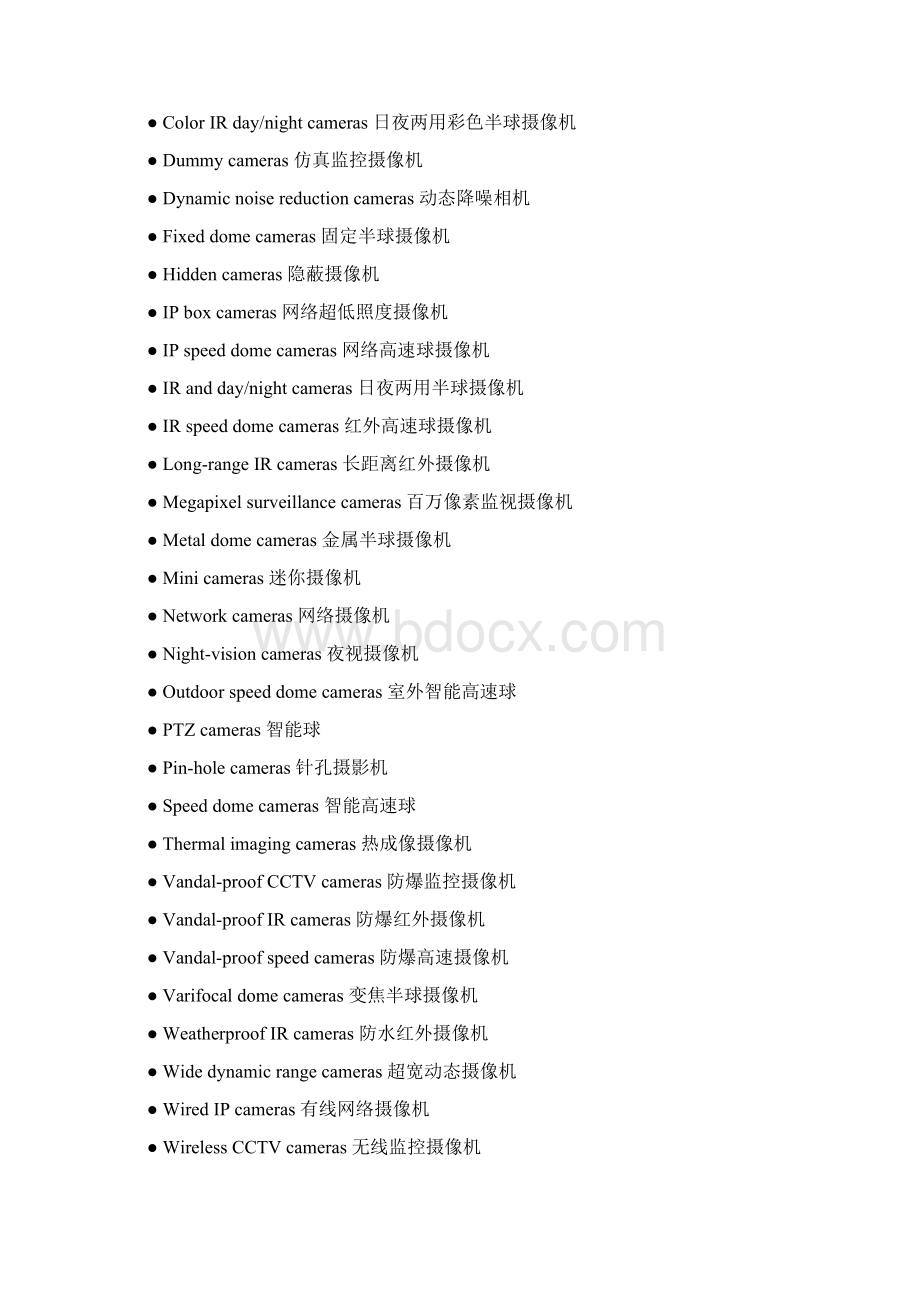 安防监控产品分类汇总中英文.docx_第3页