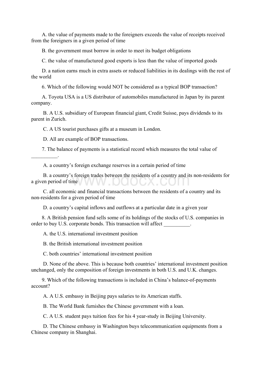 英文国际金融练习卷Chapter2Word格式.docx_第2页