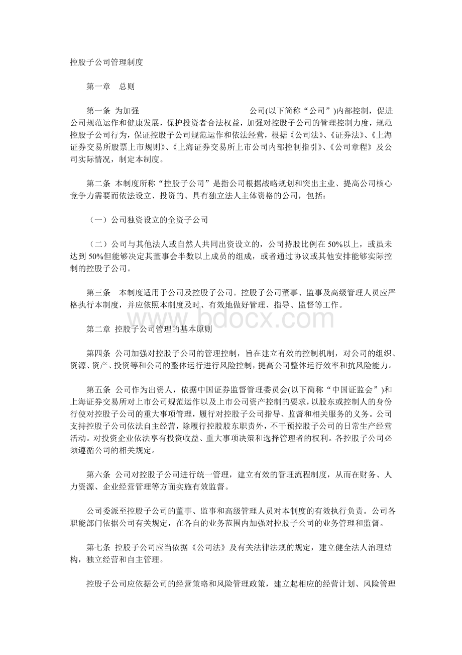 控股子公司管理制度文档格式.doc_第1页