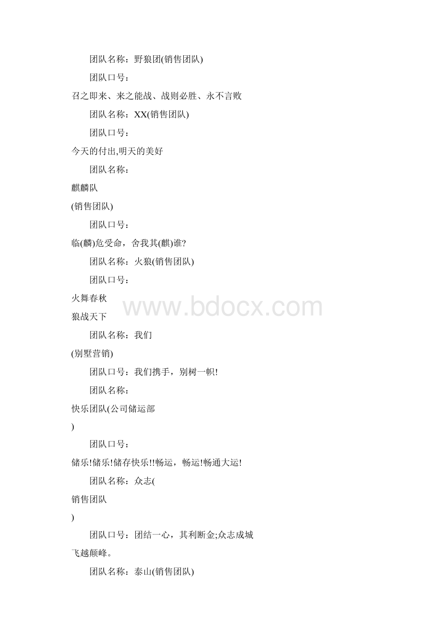 销售团队队名及口号大全 2Word下载.docx_第2页